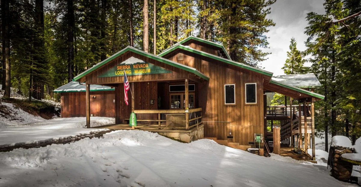 Sierra Nevada Logging Museum: About 5 minutes from Pinecone Hollow. Sierra Nevada Logging Museum sits directly next to the lake by Hazel Fischer Elementary School. The museum’s address: 2148 Dunbar Rd, Arnold