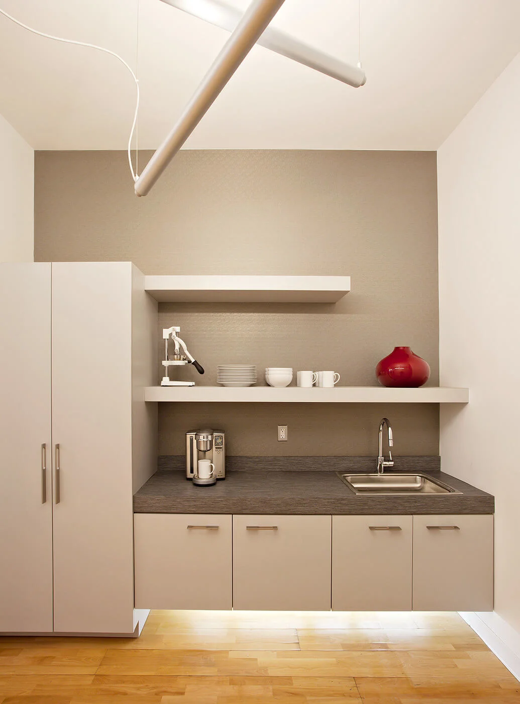 Kitchen White Modern Loft Jennifer Gustafson SF Bay Designer