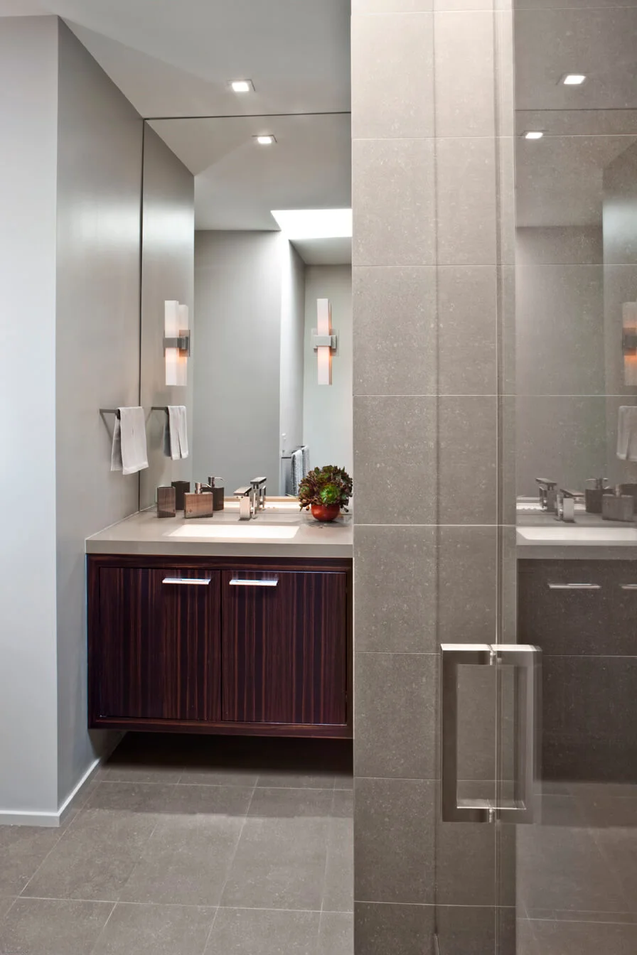 Bathroom Gray Modern Jennifer Gustafson SF Bay Designer