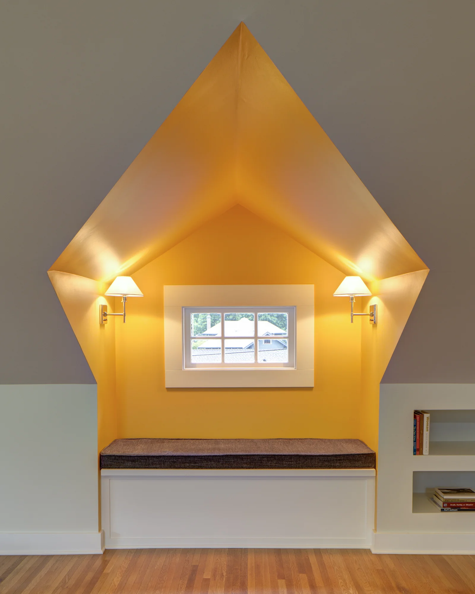 Cozy Reading Nook Created in Existing Dormer