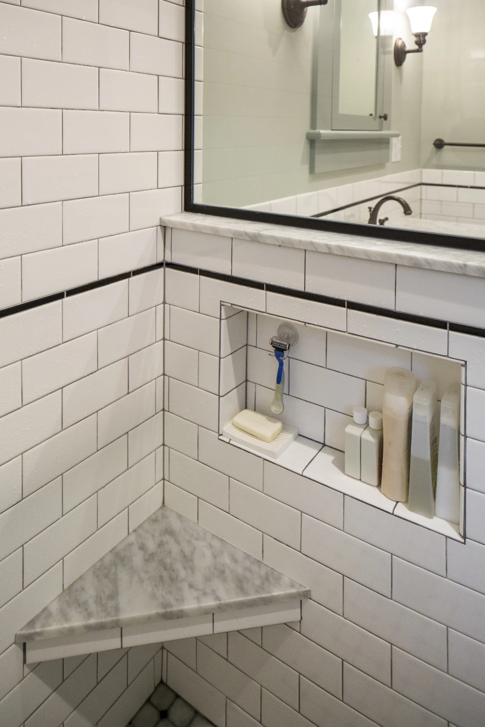 Convenient Details in New Shower