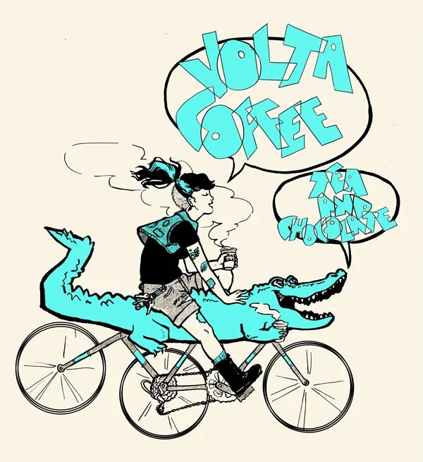 T-shirt design commission, Volta Coffee (Gainesville, FL)