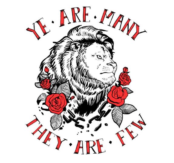 “rise like lions,” t-shirt illo for central florida dsa