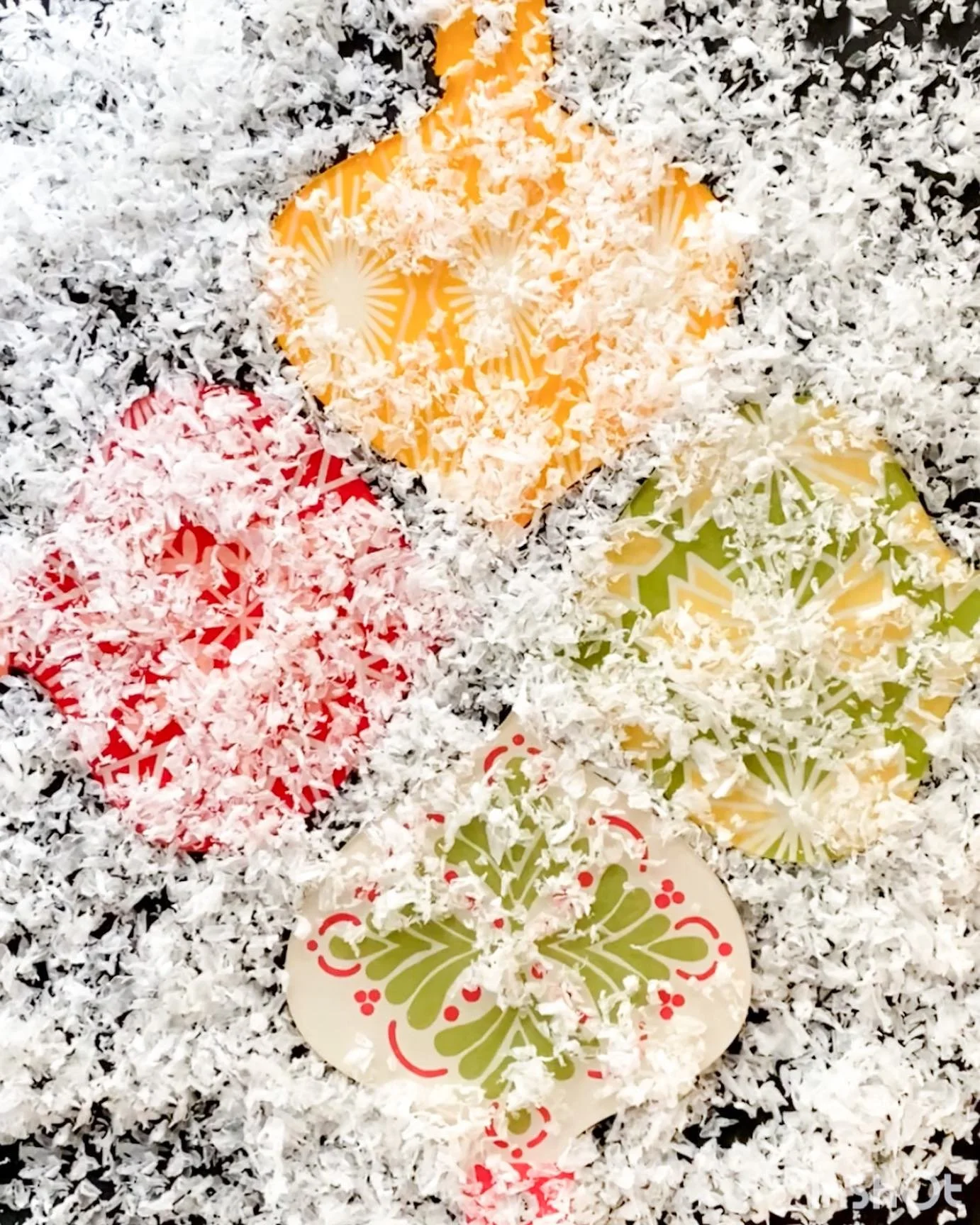 Fun things are coming soon! I can&rsquo;t wait for you to see these art deco inspired ornaments. #gatherandadorn #christmasornaments #acrylicornaments #handmade #handpainted #artdeco #comingsoon