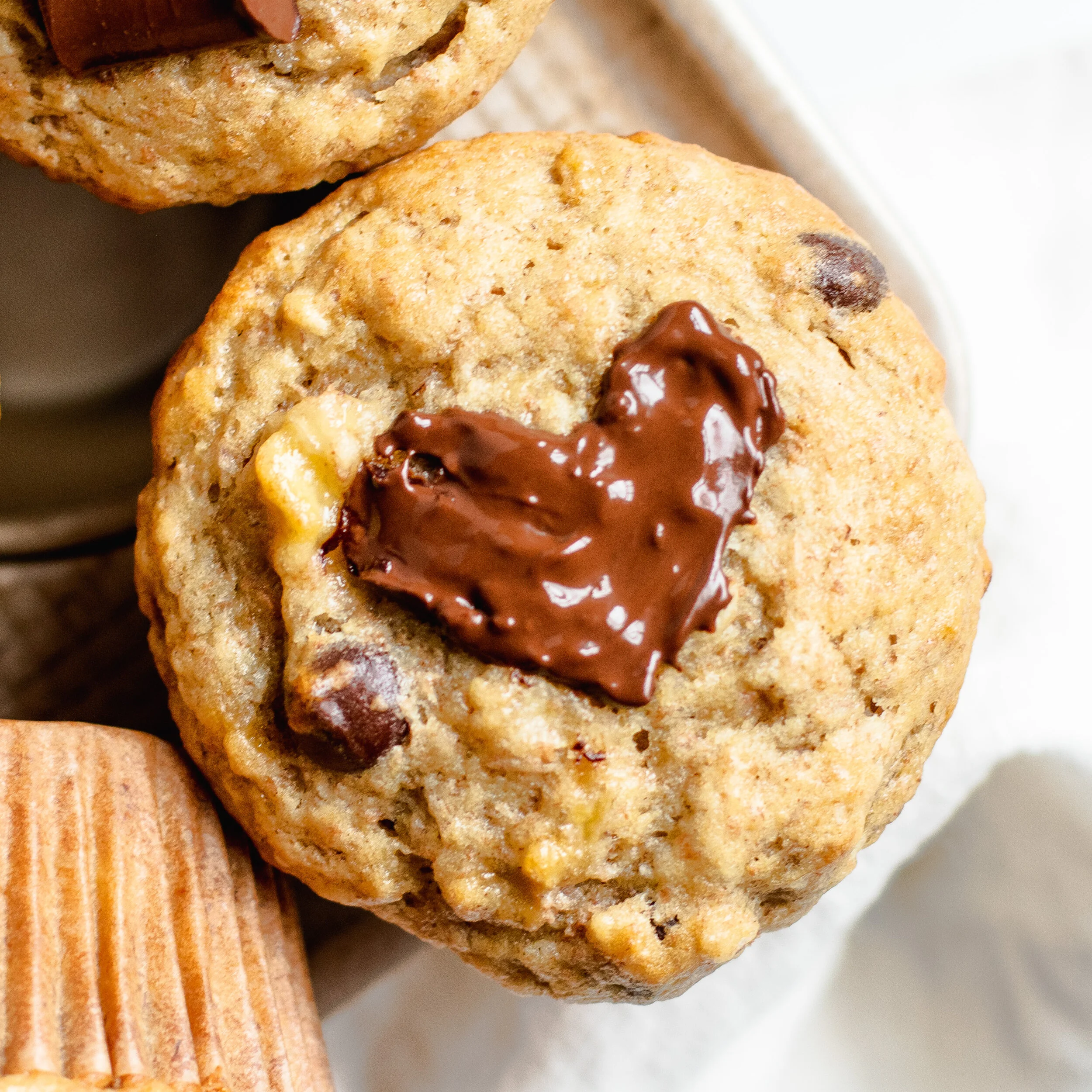 Olive Oil Chocolate Chip Banana Muffins