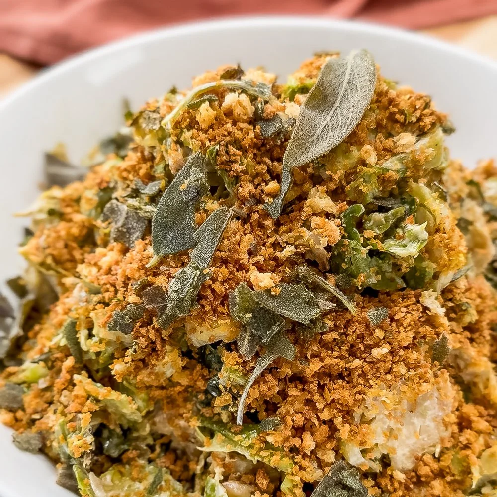 Vegan Shaved Brussels Sprouts Caesar Salad (Dairy-Free)