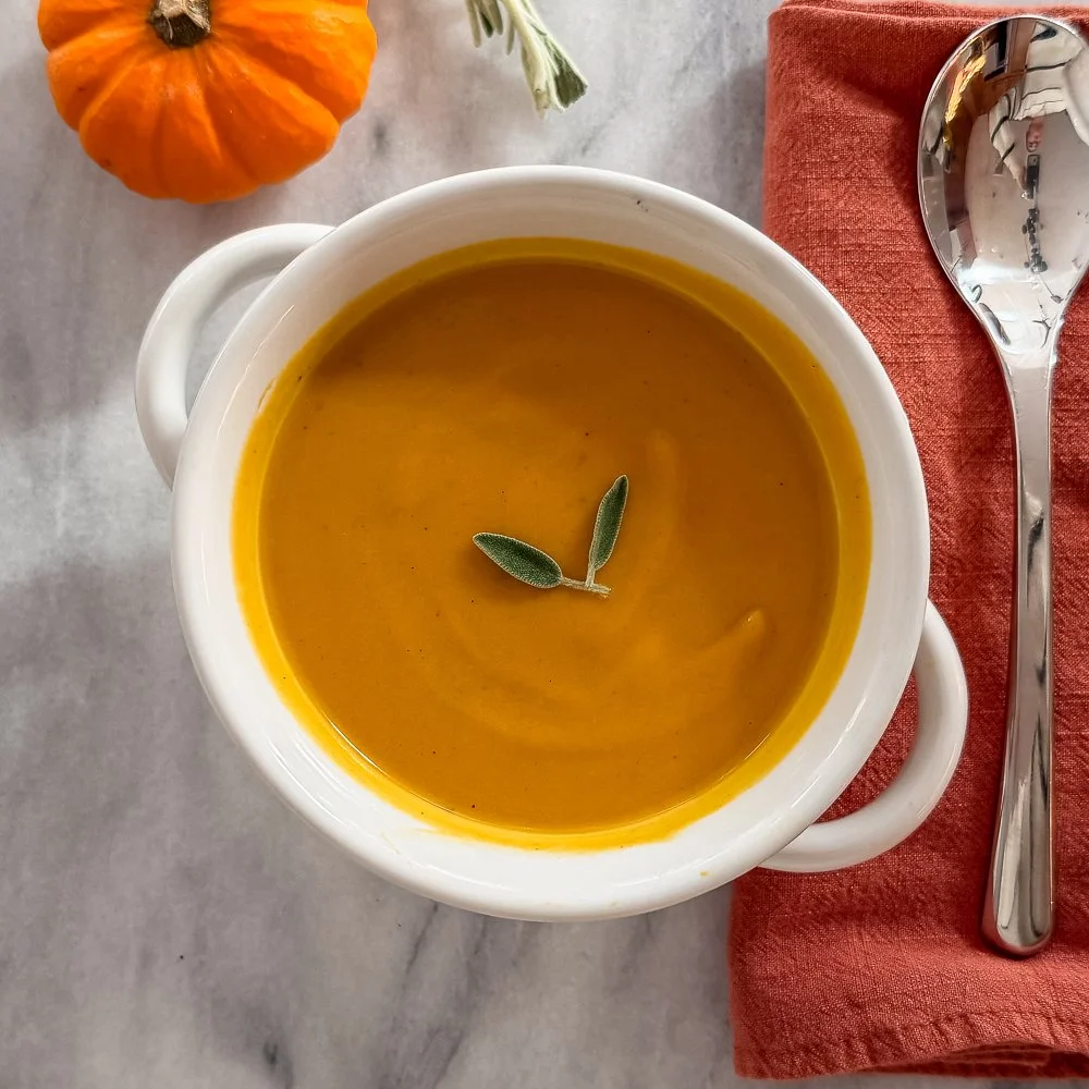 Creamy Roasted Butternut Squash Soup with Apple