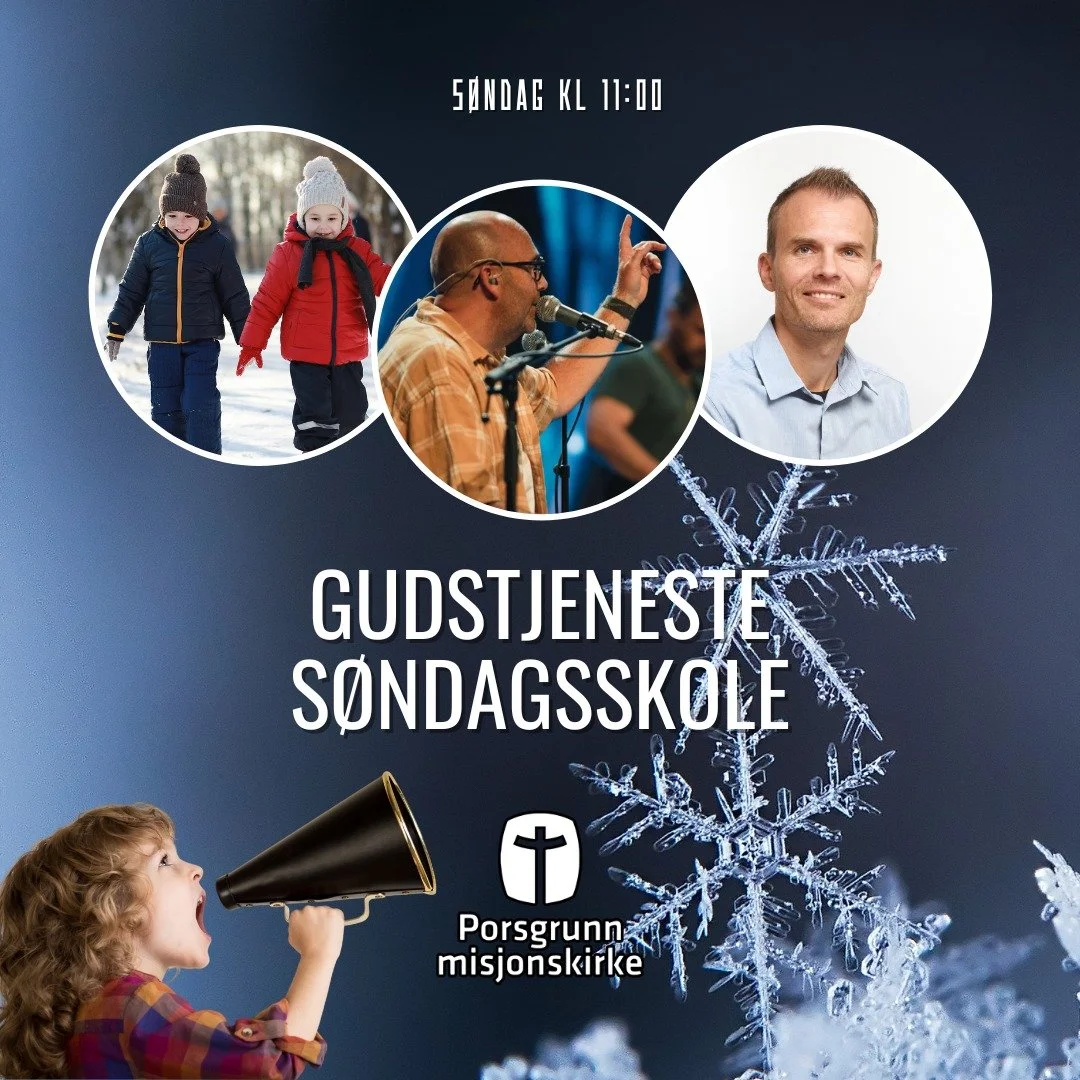 Vi sees vel p&aring; s&oslash;ndag? 😍
Tony Gulbrandsen leder lovsangen. Eirik Fjeld taler.
S&oslash;ndagsskolen gleder seg til &aring; treffe alle barna!
Velkommen!