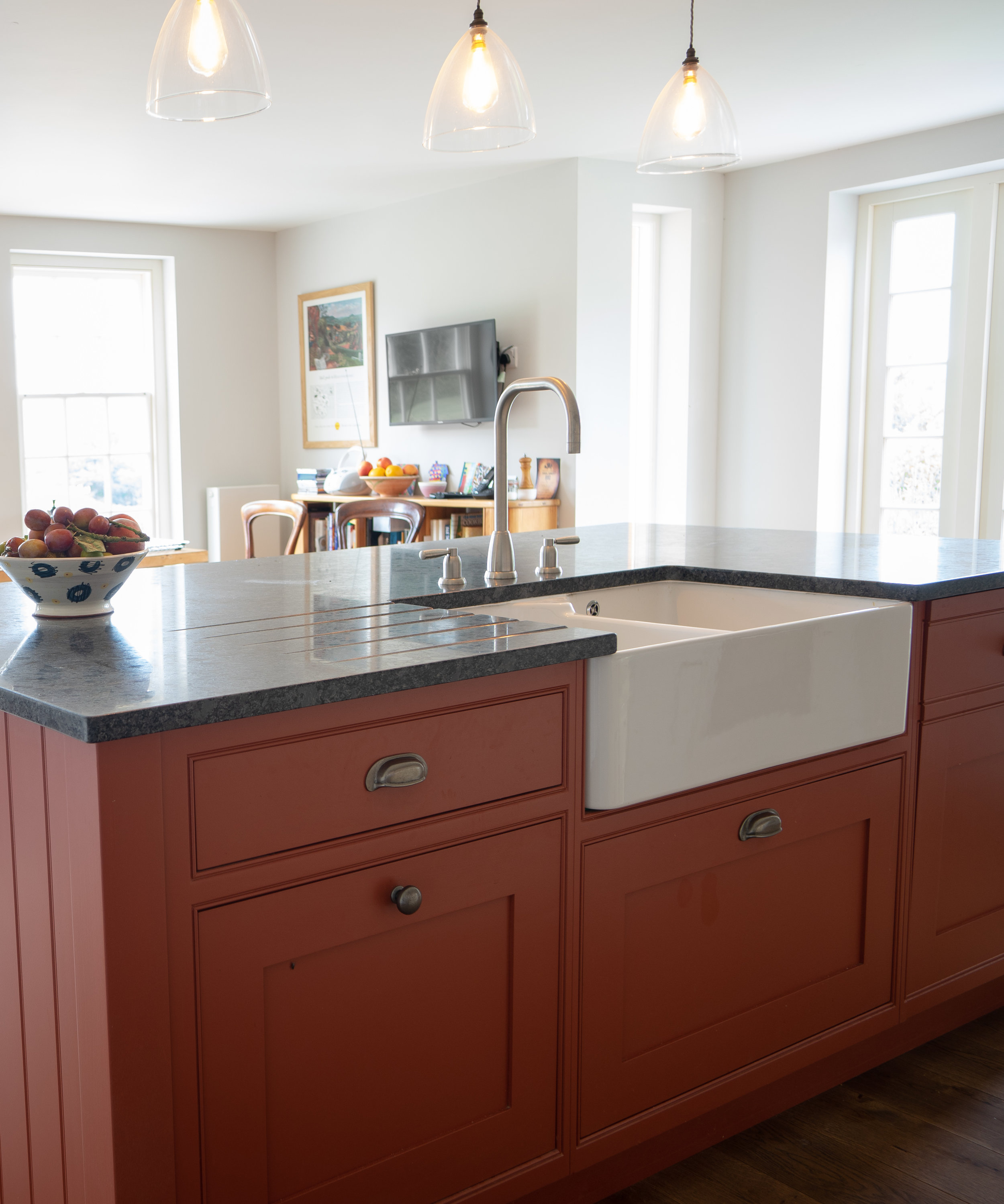 Hanging Lights Red island White Sink.jpg