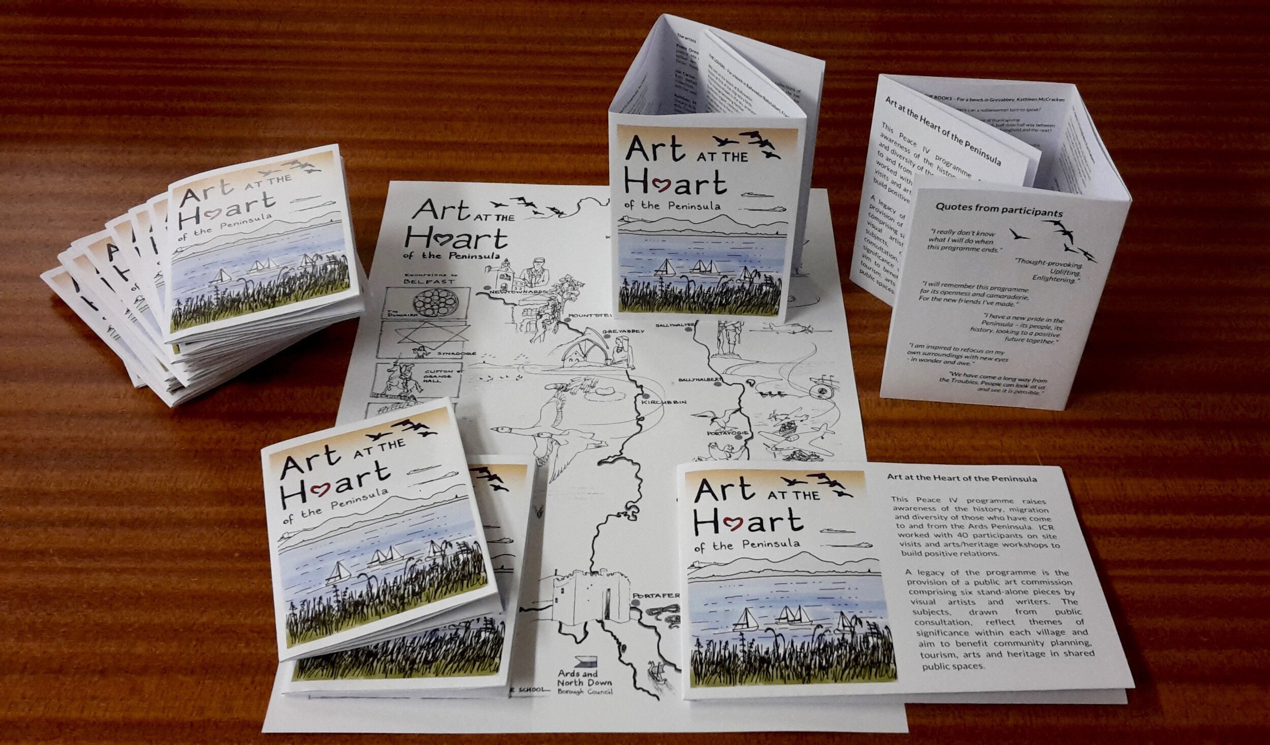 Hand-drawn map for a community engagement programme on the Ards Peninsula, NI