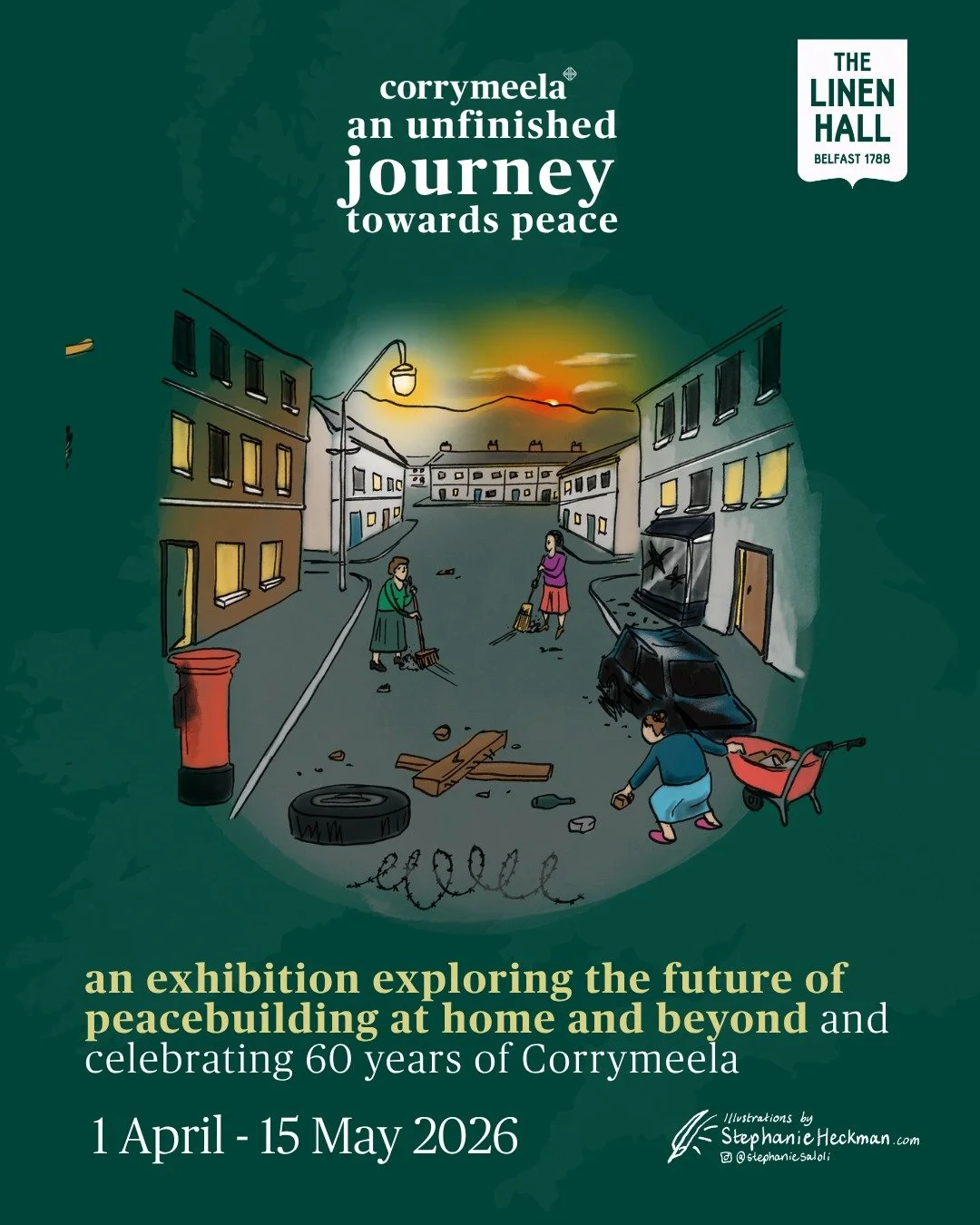 Don't forget to visit the @the_linen_hall if you're in Belfast over the coming month! The @corrymeela.community 60th anniversary exhibition 'Unfinished Journey towards Peace' is still on until the middle of May, with some really cool events on, inclu