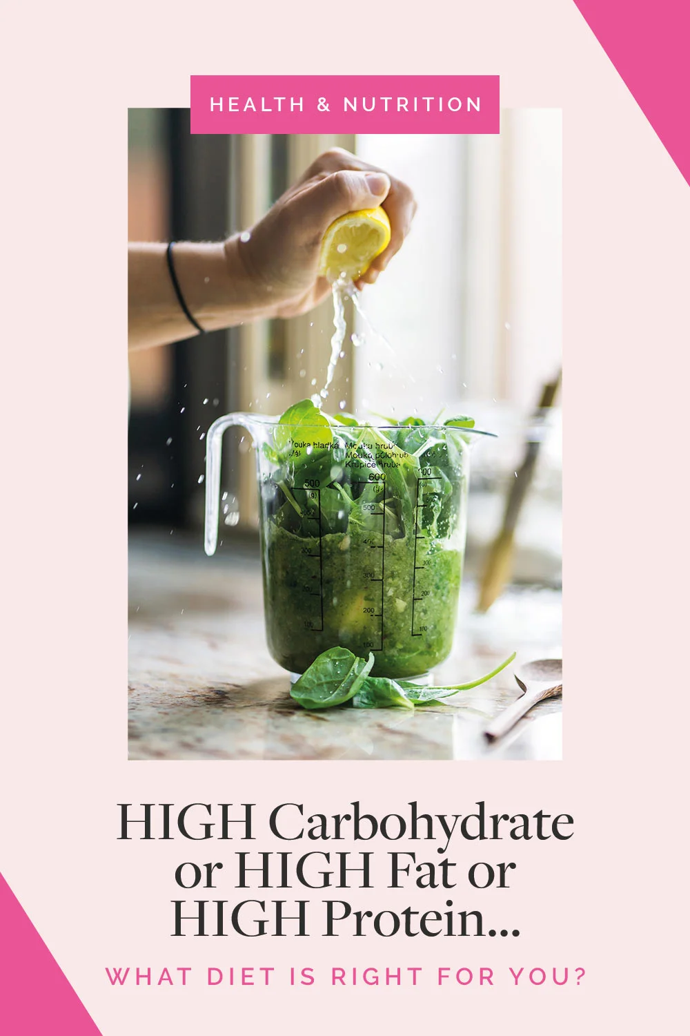 HIGH Carbohydrate or HIGH Fat or HIGH Protein...What diet is right for you?