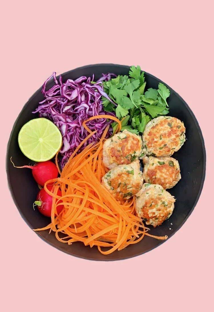 Vietnamese Chicken Meatballs with Tamari Lime Sauce