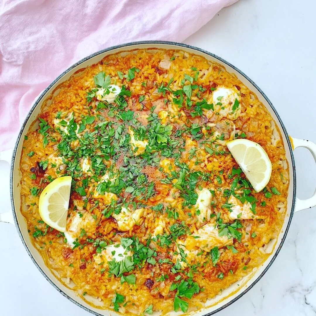 Baked seafood risotto recipe