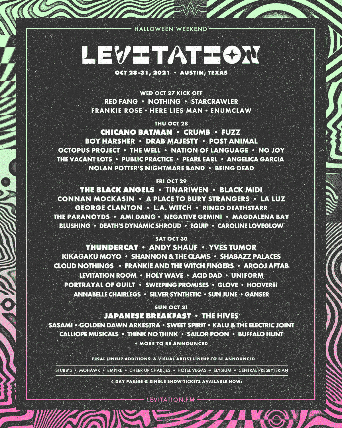 LEVITATION- Austin, TX Announces 2021 Lineup