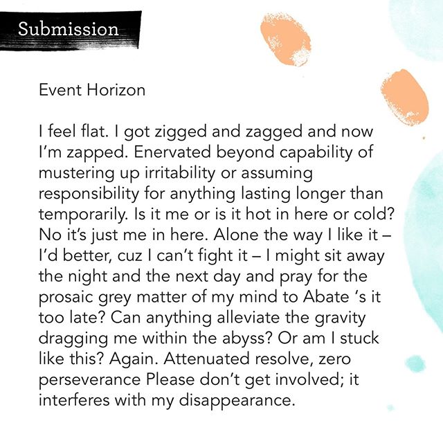 Submitted by @tjhawk25⁠
⁠
SUBMIT YOUR ART AND WRITING TO THIS FEED USING THE LINK IN BIO.☝⁠
⁠
Express yourself and what you are struggling with. Know that by sharing yourself, you will be making someone else feel less alone, too. ⁠
⁠
#shareyourstory 