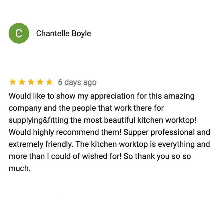 Thank you @cha.ntelle89 for your fabulous ⭐️⭐️⭐️⭐️⭐️ Review! Wishing you lots of happiness in your new kitchen🤩

Quartz, Granite, Marble &amp; Ceramic Worktops &amp; Surfaces professionally fabricated by @lbsstone since 2000.
.
.
.
.
#google #design