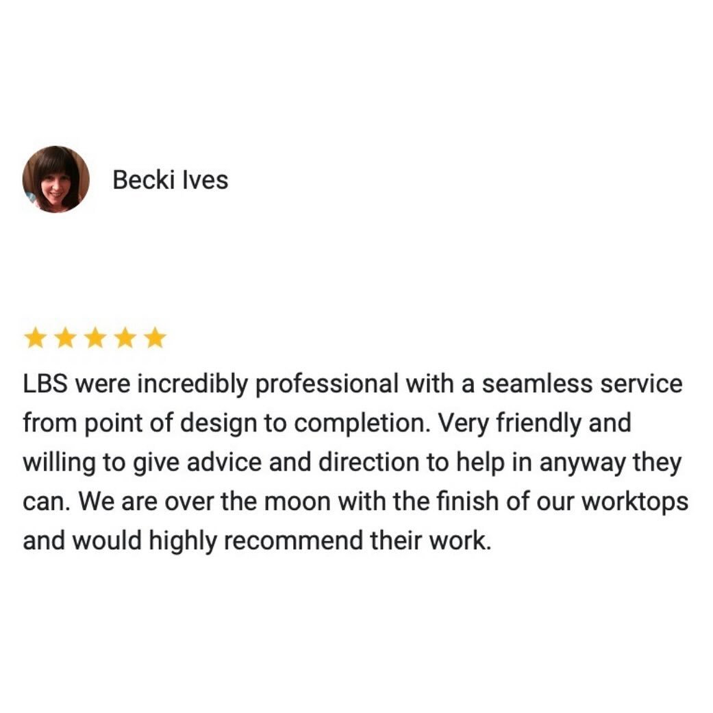 Thank you Becki for your fabulous ⭐️⭐️⭐️⭐️⭐️ Review! Wishing you lots of happiness in your gorgeous new kitchen🤩

Quartz, Granite, Marble &amp; Ceramic Worktops &amp; Surfaces professionally fabricated by @lbsstone since 2000.
.
.
.
.
#google #desig
