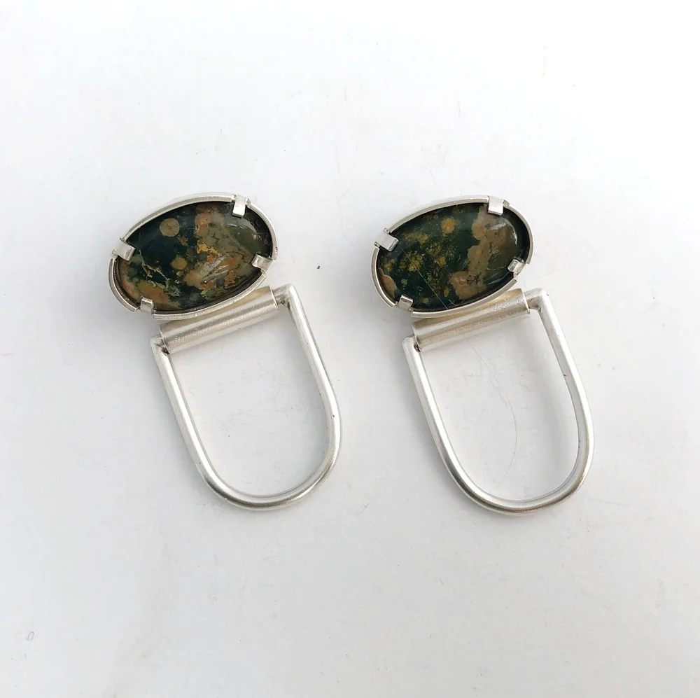 Swing Earrings with Ocean Jasper — Olivia Ruxton Jewelry