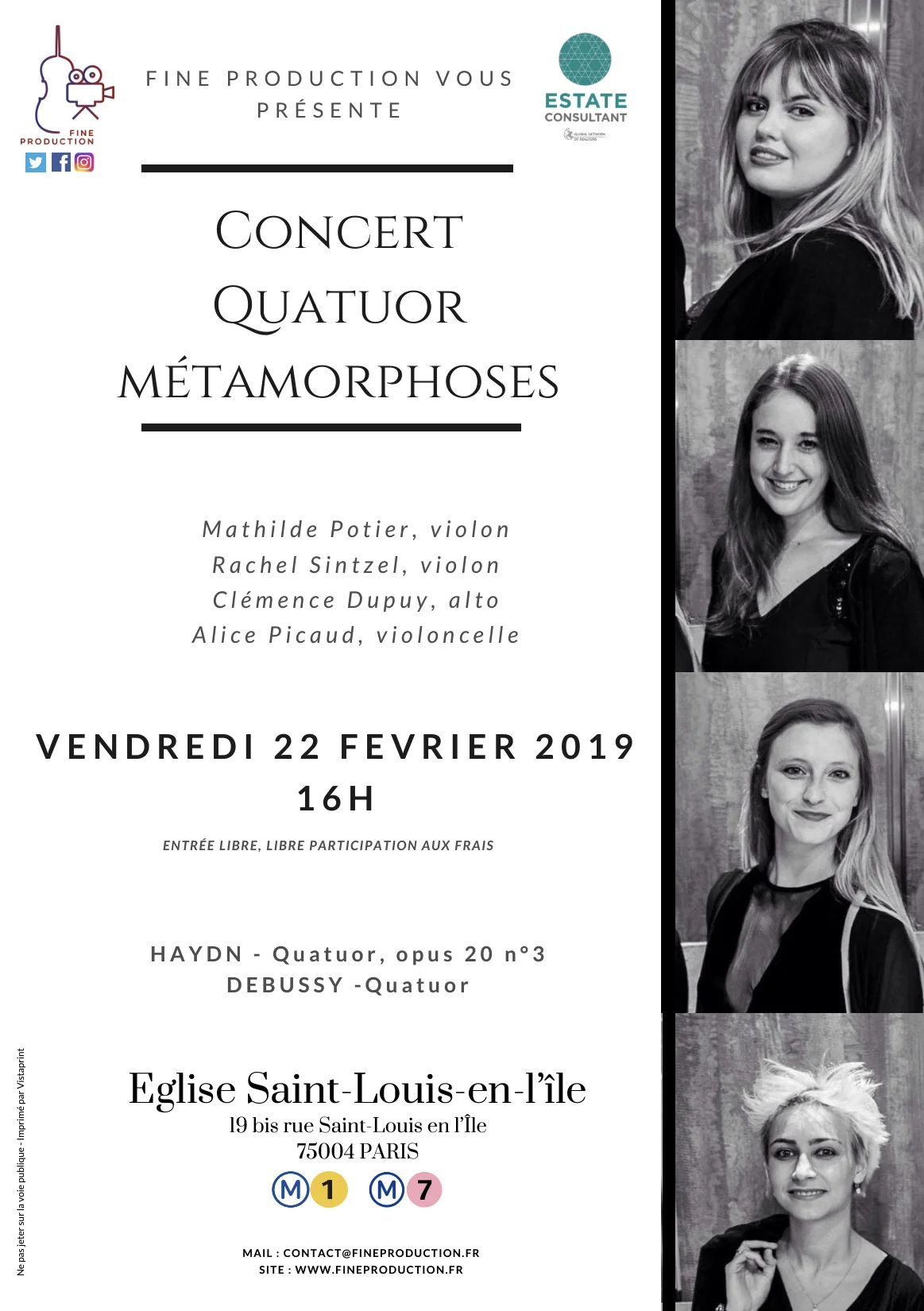 Concert Quatuor Métamorphoses
