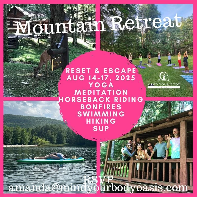 We have a special for you!
🌟 Attend the August Mountain Retreat and receive 1/2 off SUP Yoga or Floating Sound Bath
🌟Attend all 3 events and get a free SUP Yoga or Floating Sound Bath

🌟🌿 🌟 🌟🌟 🌿🌟

Message us to RSVP!