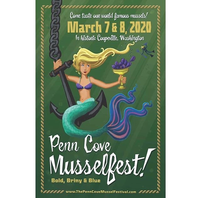 Excited to announce that we&rsquo;ll be serving up Coupeville&rsquo;s famous @penncoveshellfish mussels @penncovemusselfest again this year! Come out and see us at annual kickoff event&mdash; the Mussel Mingle&mdash; on Friday, March 6th. Visit www.T