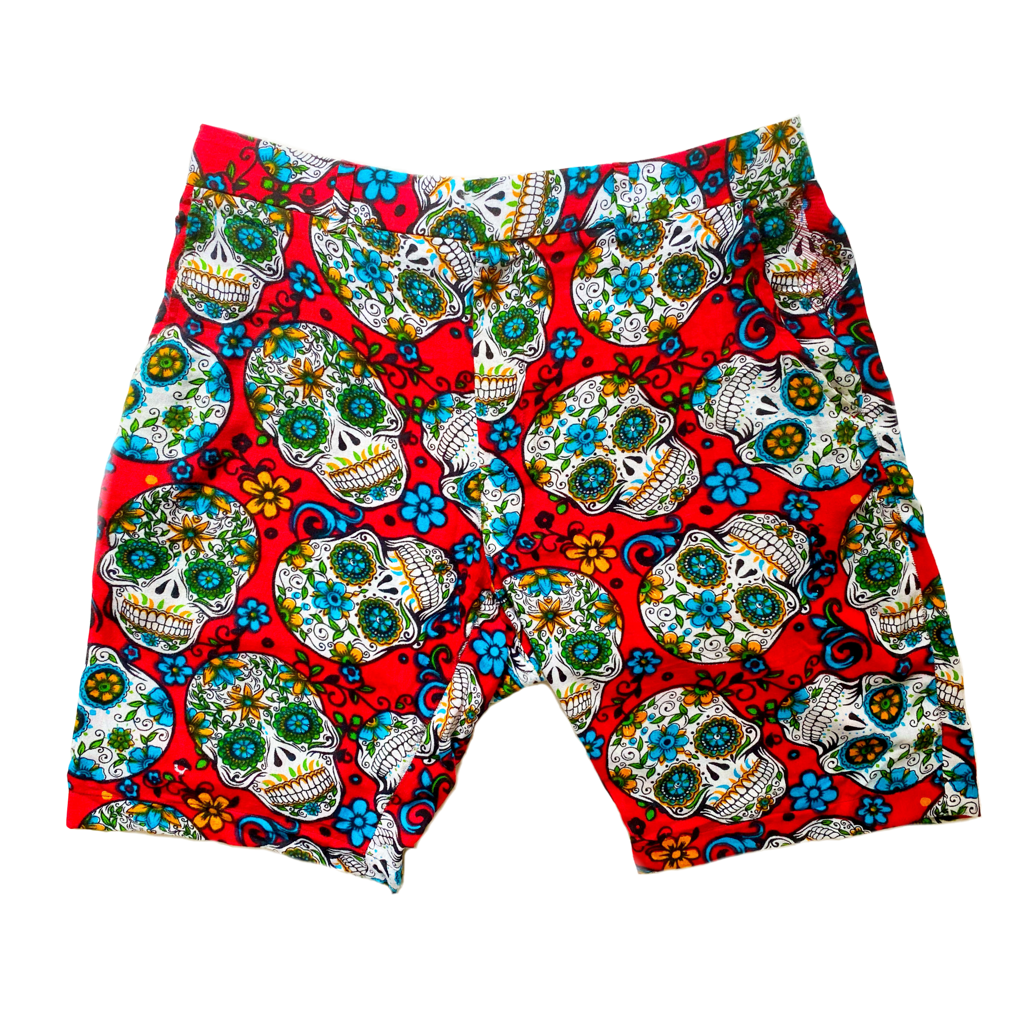 RED SUGAR SKULL SHORTS