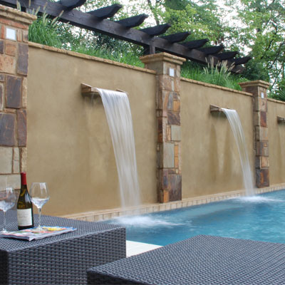 5 Creative Swimming Pool Landscaping, Pool Waterfall Landscape Ideas