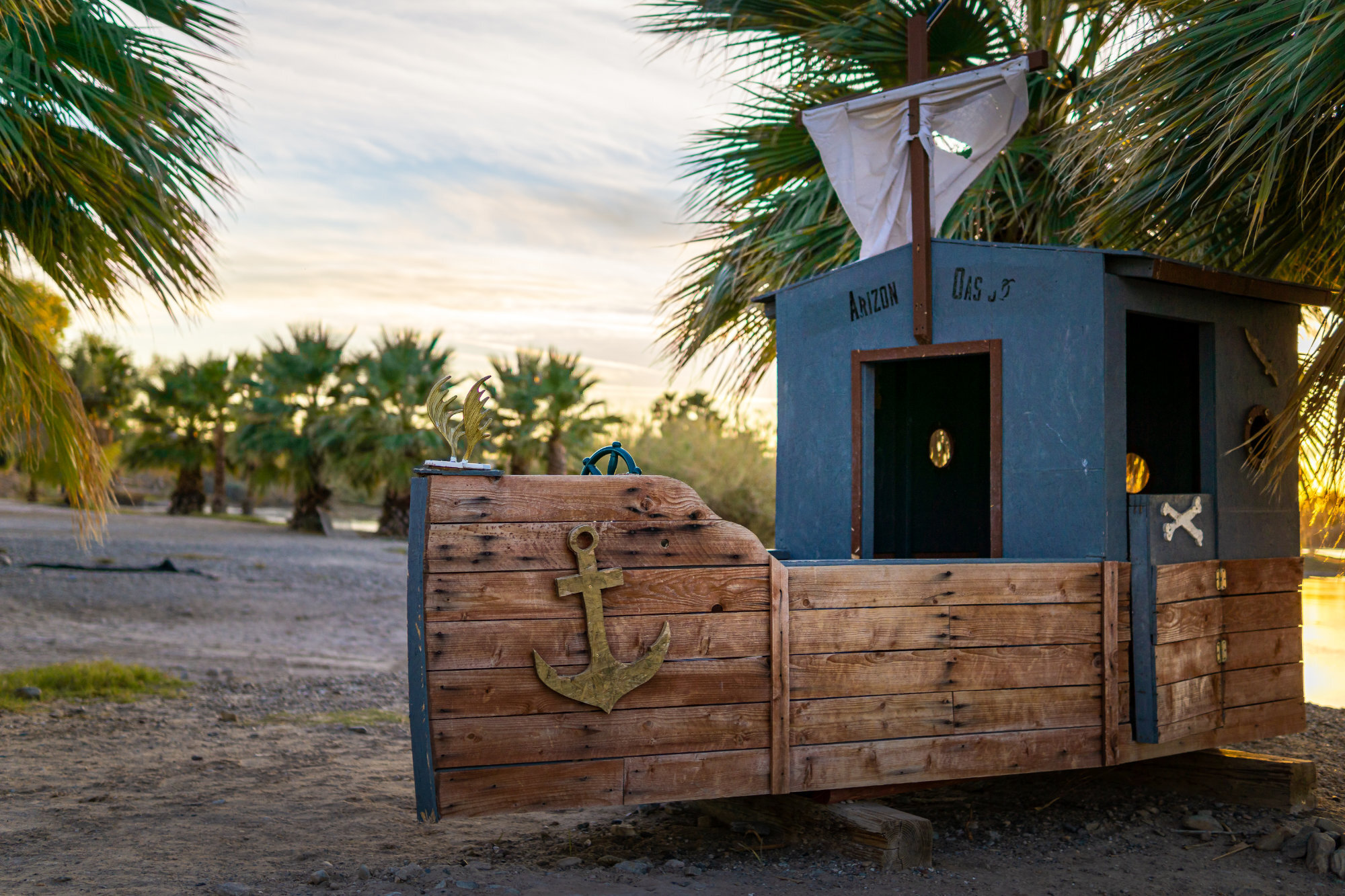 The pirate ship on the beach