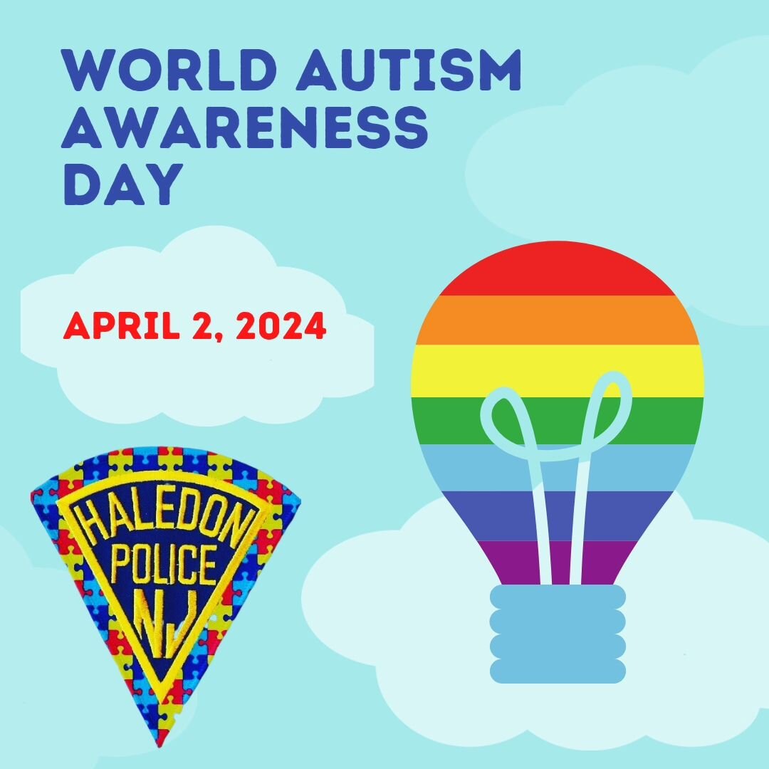 #WorldAutismAwarenessDay 💙 🧩

During the month of April, our officers will be proudly wearing their Autism Awareness Badge patches in support of Autism Awareness Month! 🌟

Did You Know?

The #Haledon Police Department maintains a registry designed