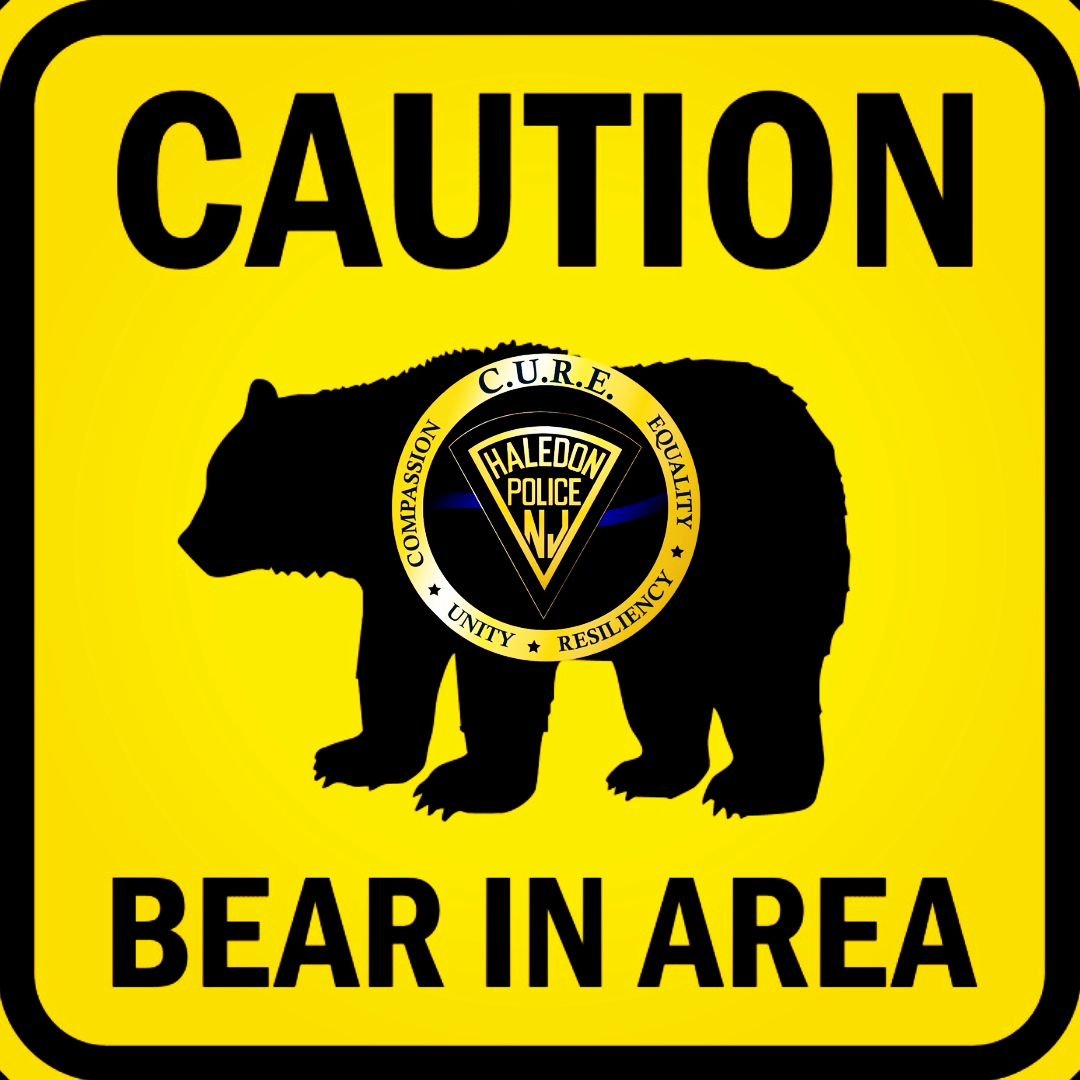 There has been a bear sighting in the area of John Ryle Avenue in the Borough, which was confirmed by Haledon Police. The bear has since returned into the woods.  The New Jersey Department of Environmental Protection has been notified. Be vigilant, s