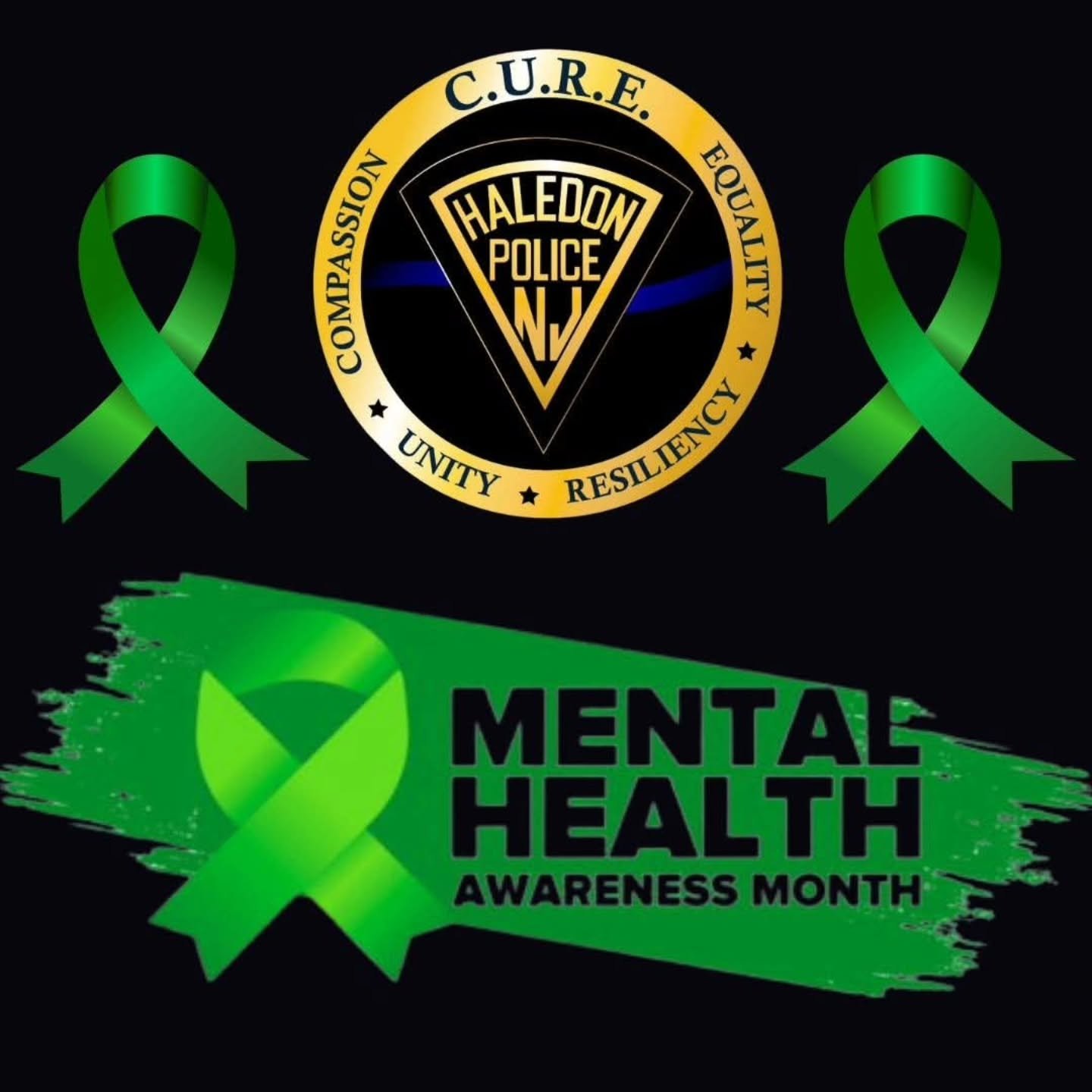 💚 The Haledon Police Department proudly embraces Mental Health Awareness Month! 💚

#Haledon 
#OurCommunity #BreaktheStigma