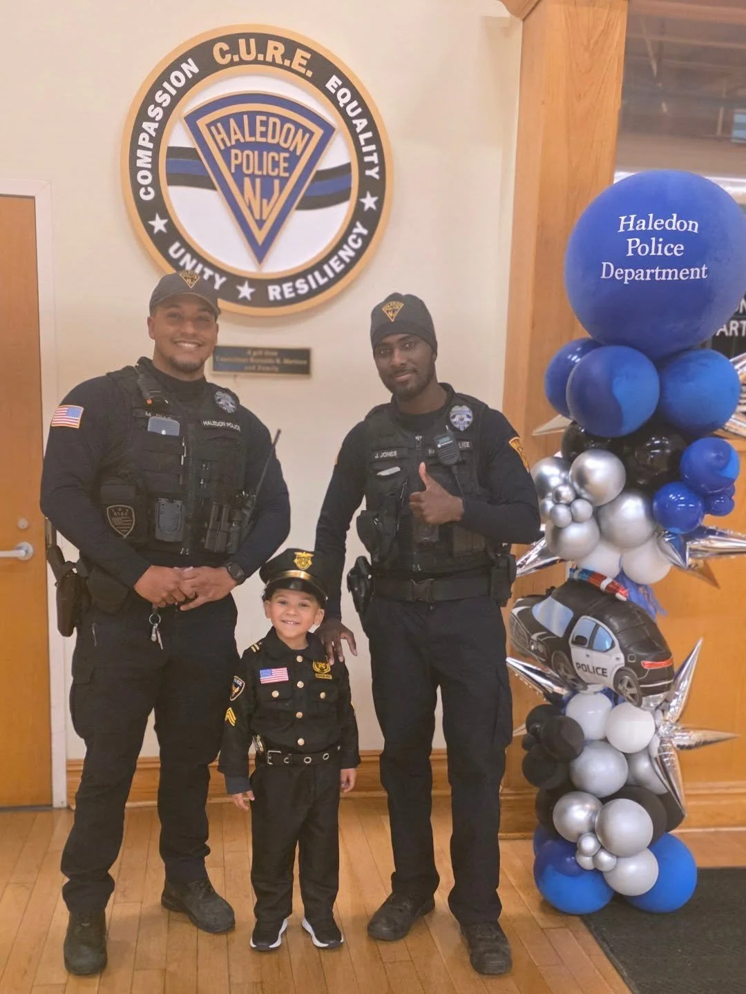 🎃 Happy Halloween! 🎃 

Officer Jordan Jones and Officer Manuel Diaz had a great time connecting with the community this Halloween, especially with one of our future Sergeants. Members of your Haledon Police Department are on patrol throughout the B