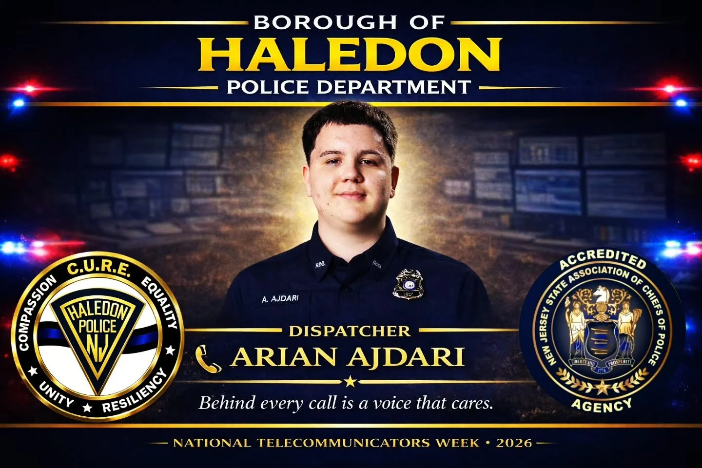 🚨 National Telecommunicators Week Spotlight 📞

The Haledon Police Department is proud to recognize our dedicated professionals behind the scenes who answer the call when it matters most.

5 Questions with the Voices That Care

Today&rsquo;s spotlig