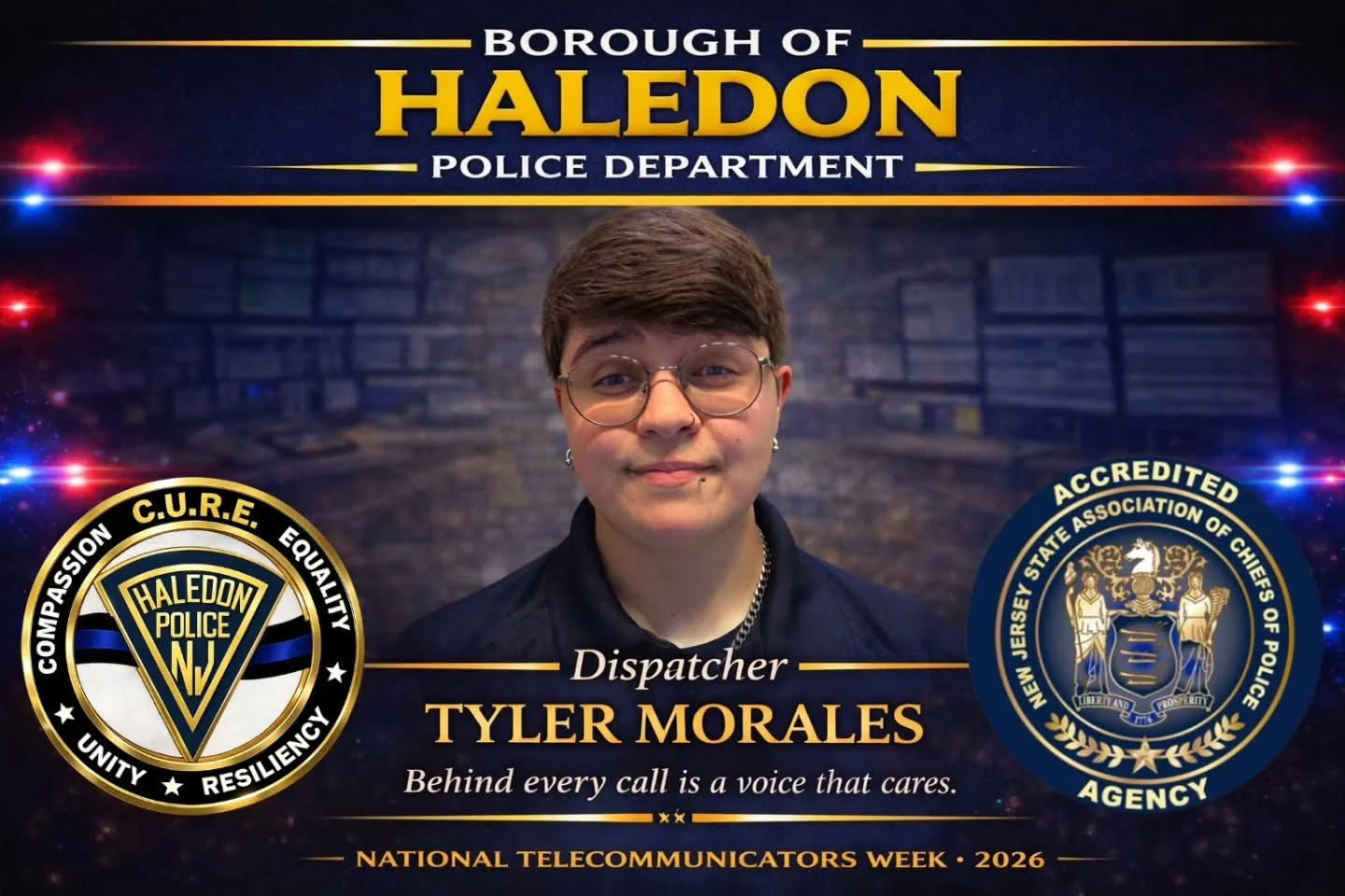 🚨 National Telecommunicators Week Spotlight 📞

The Haledon Police Department is proud to recognize our dedicated professionals behind the scenes who answer the call when it matters most.

5 Questions with the Voices That Care

Today&rsquo;s spotlig