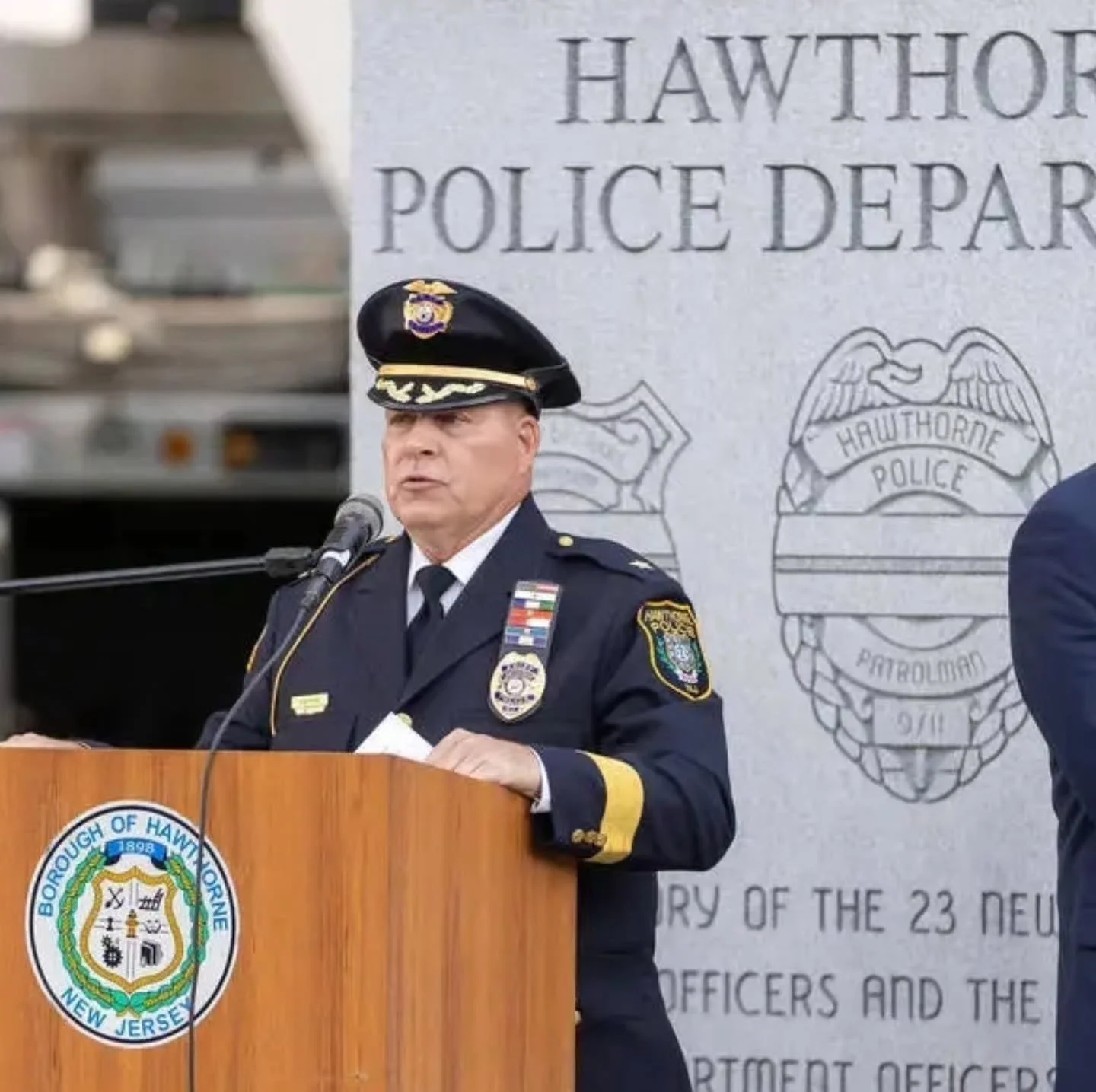 Chief of Police Angelo J. Daniele, Deputy Chief of Police George Guzman, Jr., and fellow members of the Haledon Police Department congratulate Borough of Hawthorne Chief of Police James Knepper on his well-earned retirement. We salute Chief Knepper f