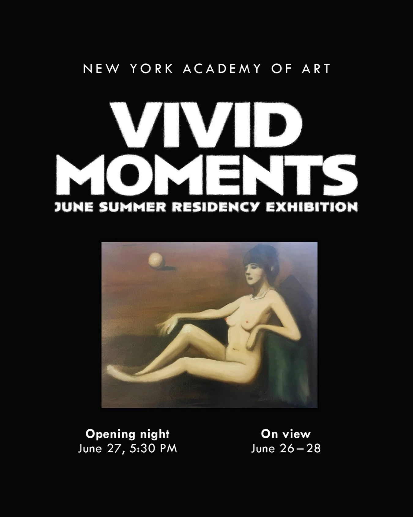 Residence exhibition is tomorrow evening. Stop by to say hi if you are around! I will present my study piece (pictured above) from the painting class this month at @newyorkacademyofart. 

Title: Pensiero Stupendo
Size: 18 x 24.