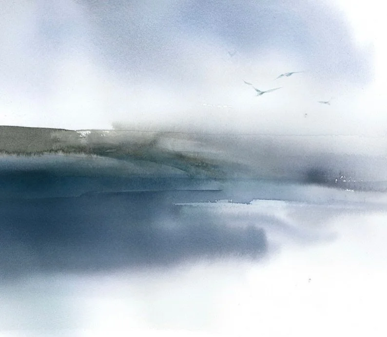 Rain on the skylights in the studio today. Working the very edge of abstraction, choosing only the strokes the story needs. Fewer strokes, more story.

.
.
.
.
.
.
.
.

#worksonpaper
#watercolor_daily
#creativeprocess
#createeveryday