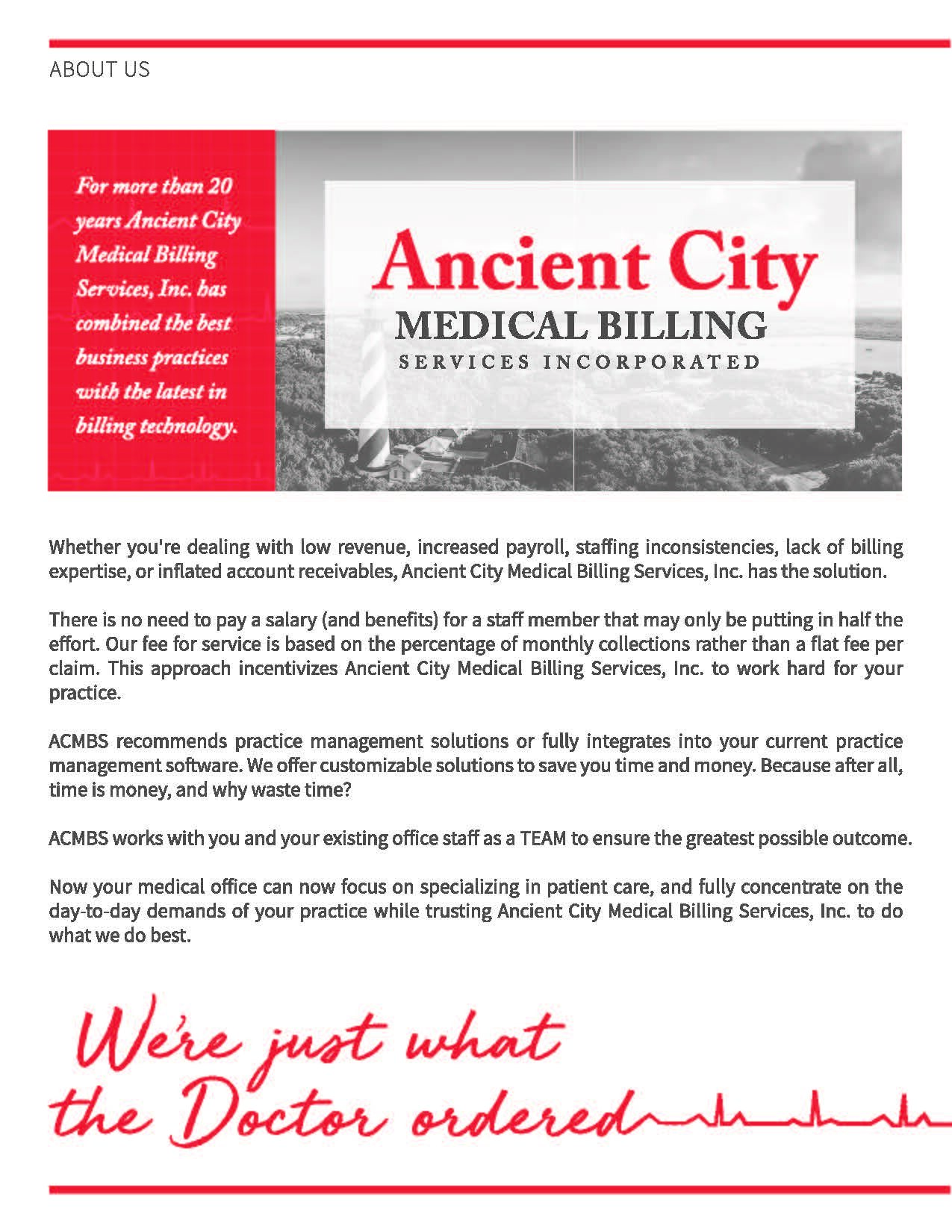 Ancient City Medical Billing Brochure