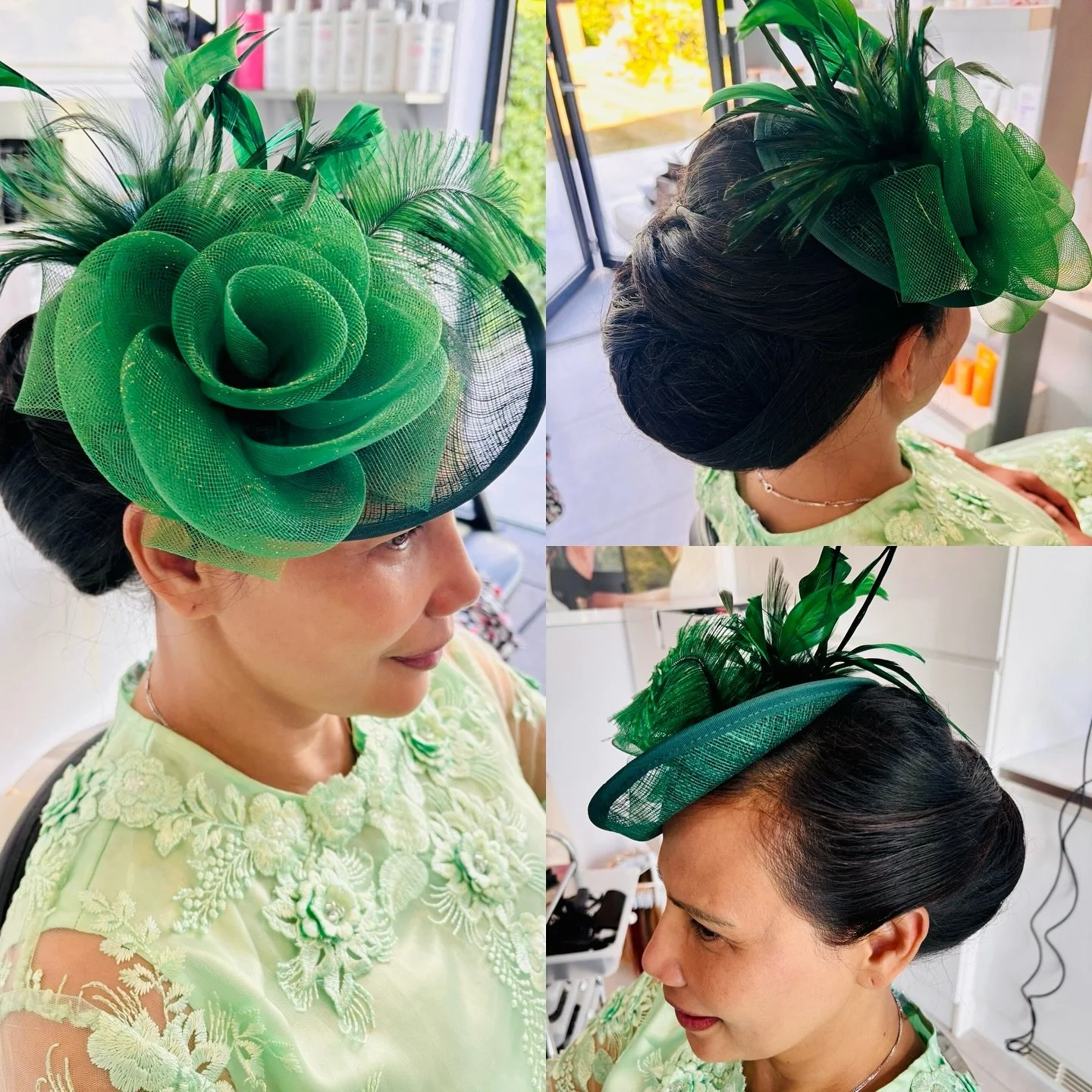 Smooth, sculpted and styled to perfection 🤍
This elegant updo beautifully complements her striking green fascinator &mdash; the perfect finishing touch for a special celebration ✨🌿

#UpdoInspiration #FormalHair #HairArtist #labiosthetique #ascotrac