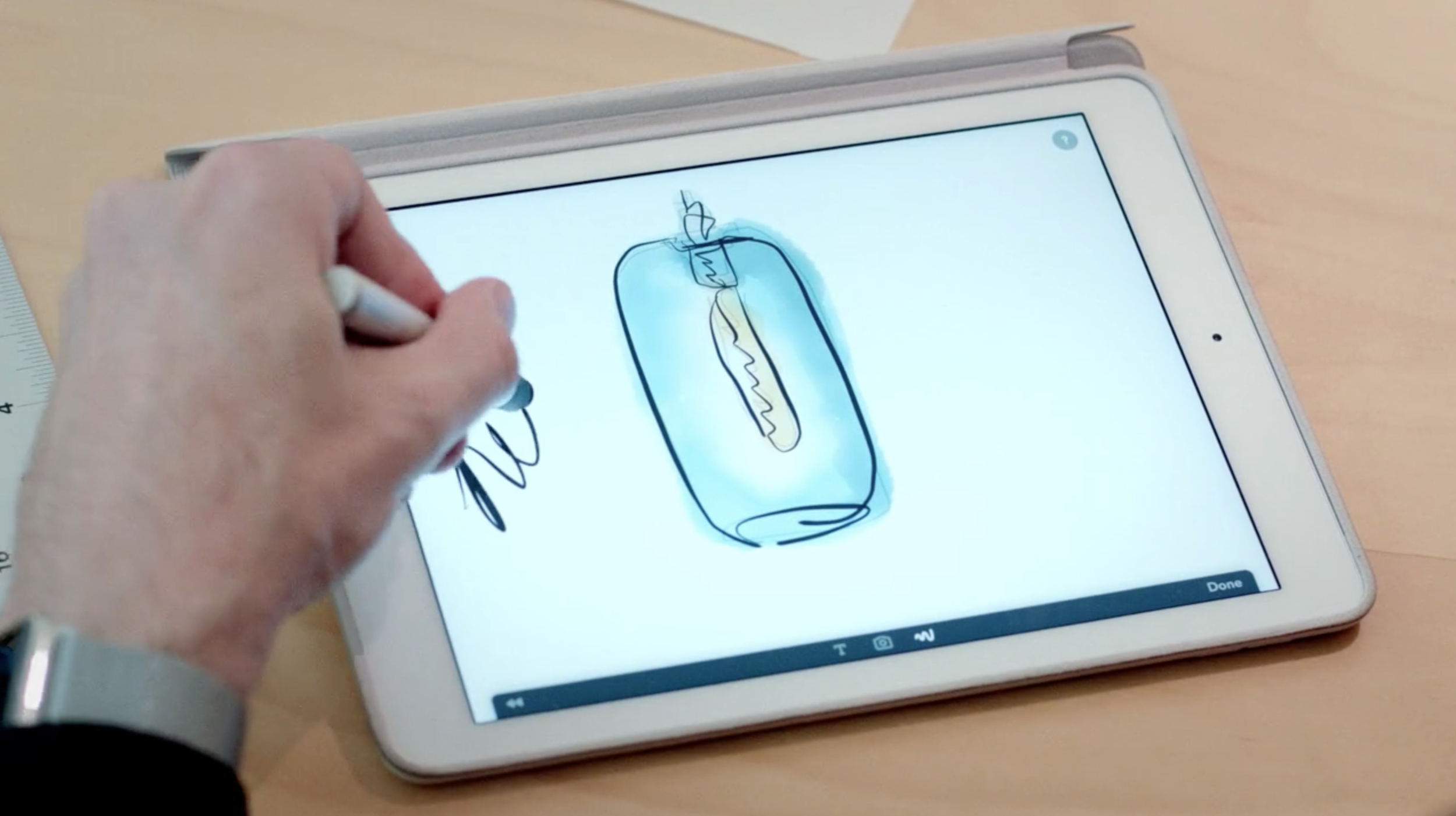 Niche Modern CEO Jeremy Pyles sketches a pendant light.