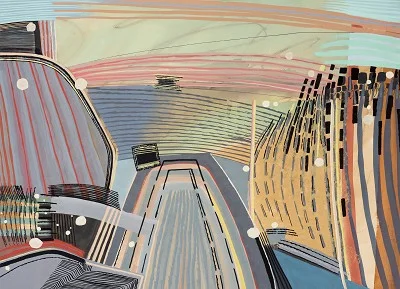 W14 pink sky (25), gouache, 57 x 75 cm, 2016
