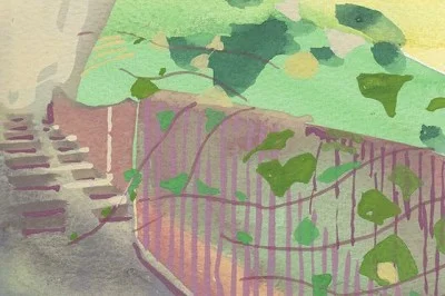 Ivy Tendrils (217), gouache, 10 x 15cm, 2013 