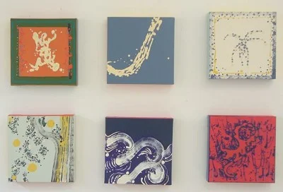 6 symbols, 30 x 30 cm emulsion on canvas, 2009 