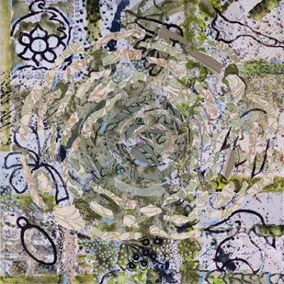 Rose, mixed media on canvas, 81 x 81 cm, 2007