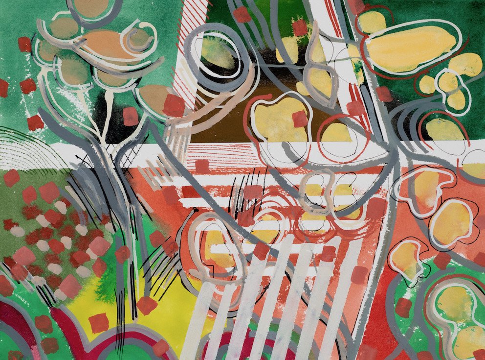 Fragments, Figuier, gouache &amp; collage, 23 x 31 cm, 75.2020