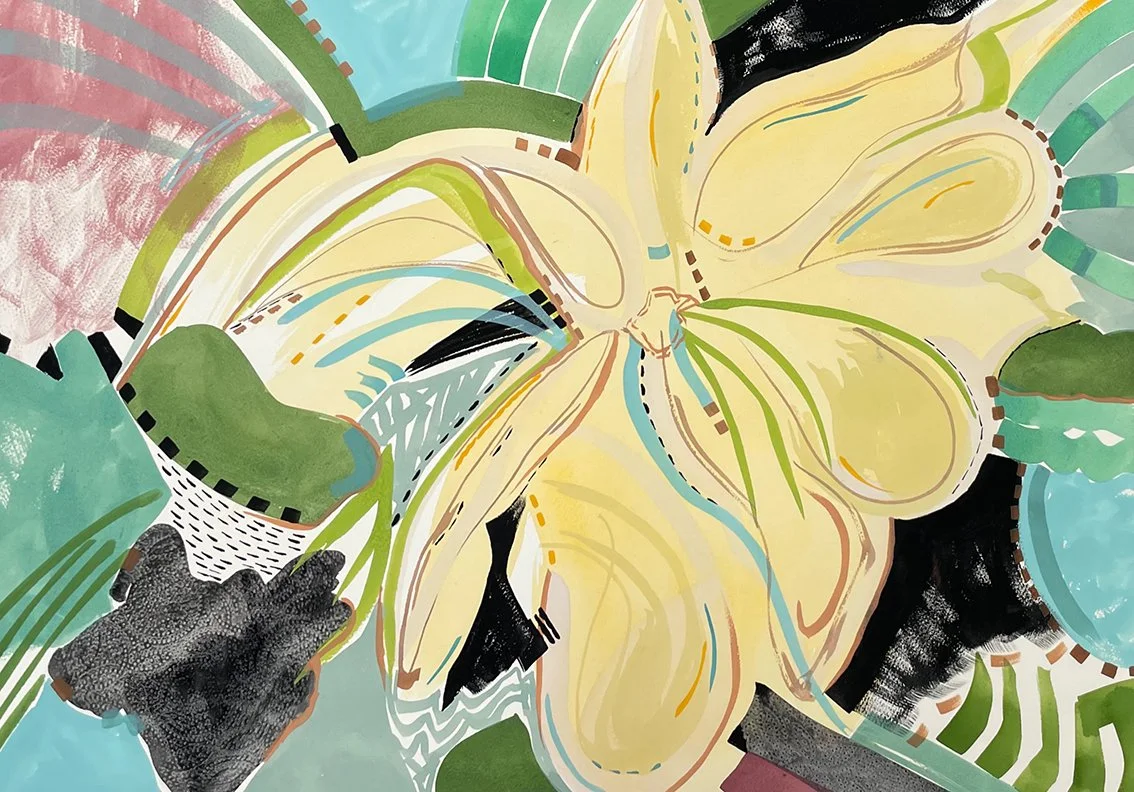 From Within to Beyond- Aquilegia, gouache, 51 x 71 cm, 41.25