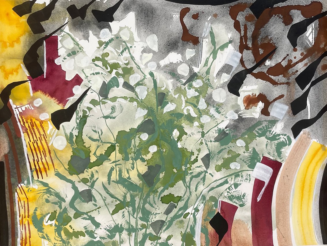 From Within to Beyond- Lychnis, gouache, 47.5 x 63.5 cm, 54.25