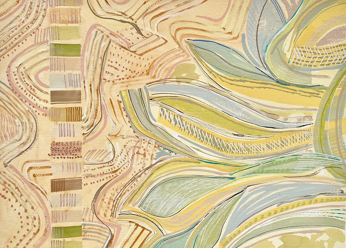 From Within to Beyond- Cafe au LAit- gouache, 50 x 69.2 cm, 72.25