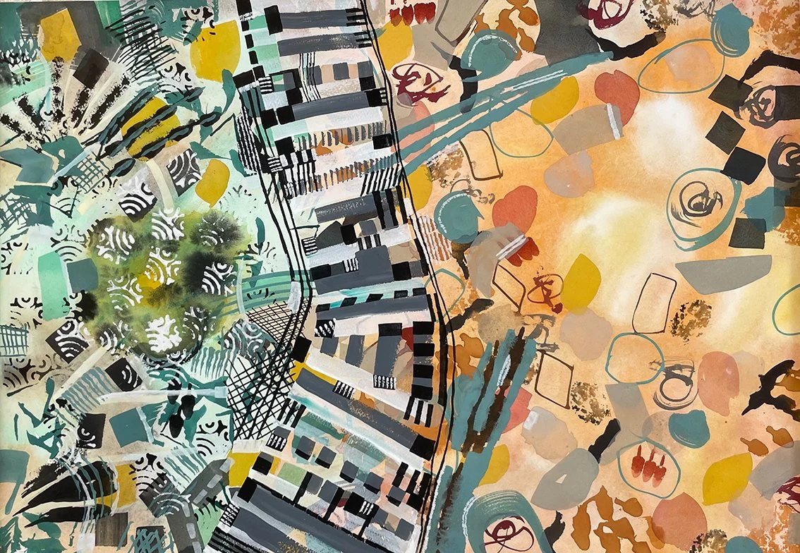 From Within to Beyond- pebbles, gouache, 46.5 x 68 cm, 60.25